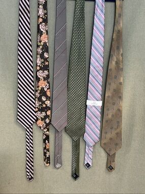 6 JM Collection Men's Tie Set in Pink, Gray, Green, Brown All Silk